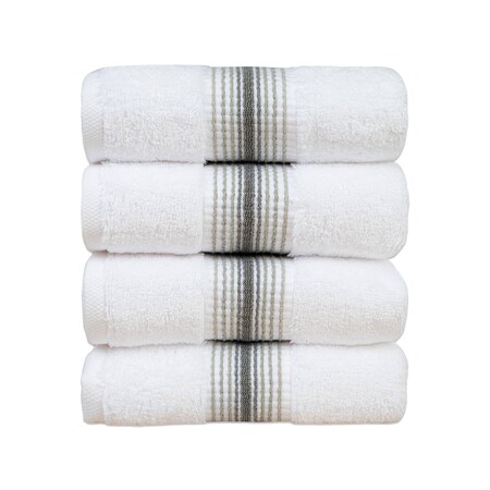 Arkwright Home Aston & Arden Turkish Striped Hand Towel 18x32 Sage (4pk) HT-STT-1832-5.4-SGE